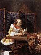 TERBORCH, Gerard, A Lady Reading a Letter eart